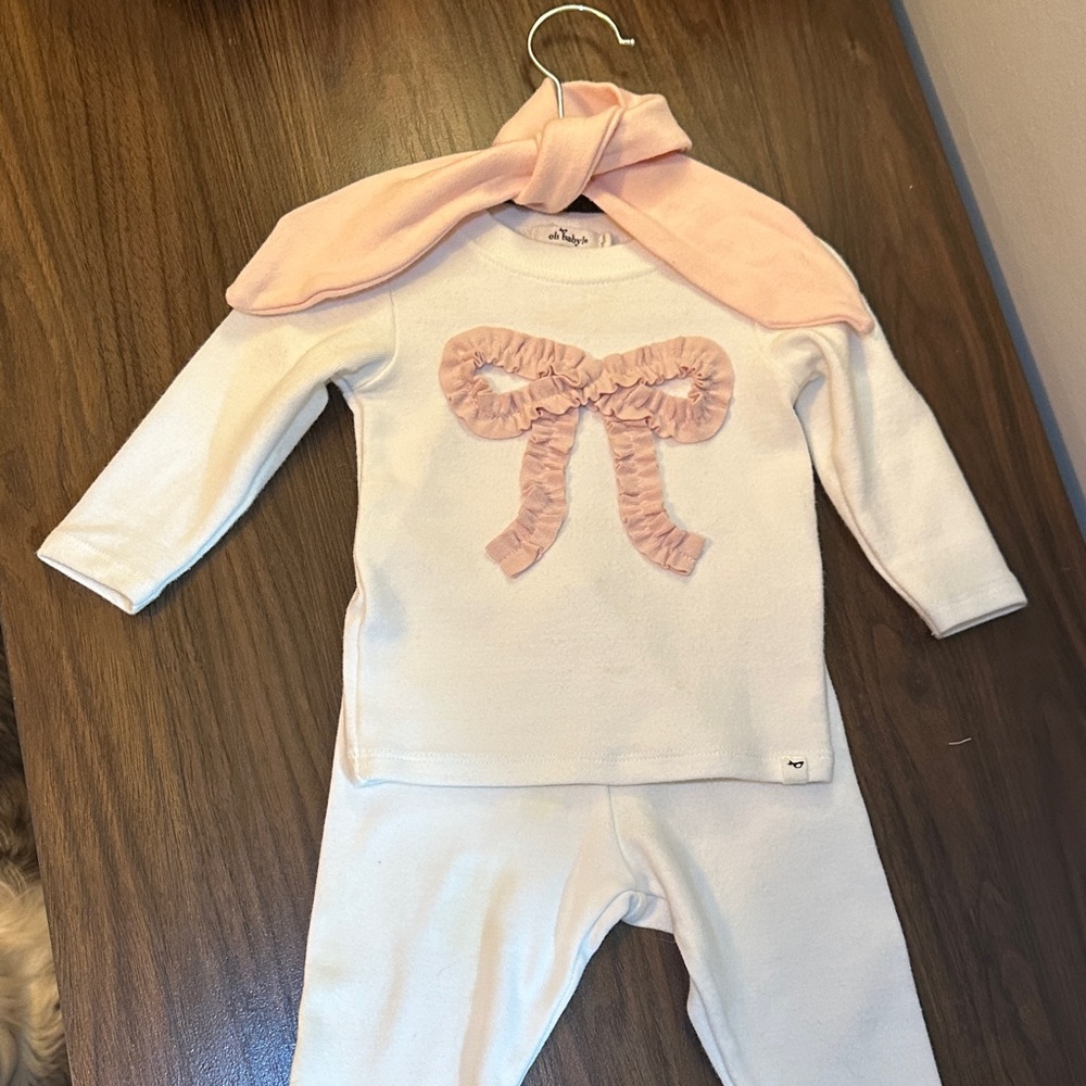 Adorable Pink and Cream Kids Pajama Set